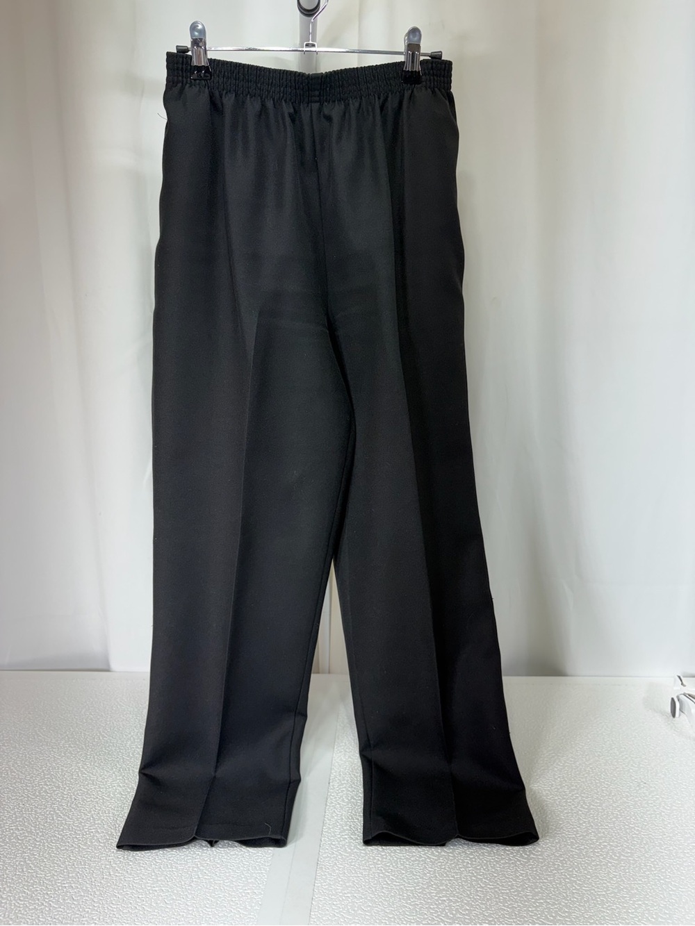 BonWorth Black Elastic-Waist Straight-Leg Trousers 4014